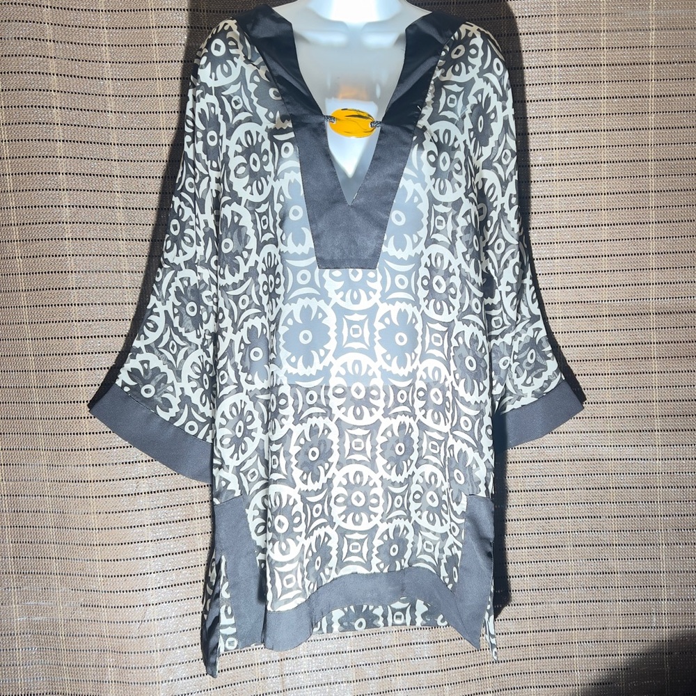Club z Collection Sheer Black and White Bathing suit cover up. Size medium